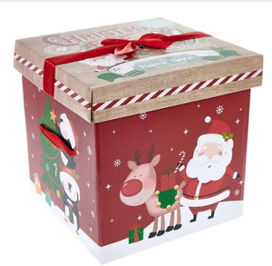 Flat Pack Christmas Gift Box- Square Shape Delivery Box for Xmas Eve- Size 28 x 28 cm - Pack 2