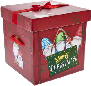 Flat Pack Christmas Gift Box- Square Shape Delivery Box for Xmas Eve- Size 28 x 28 cm - Pack 2