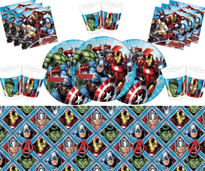 Marvel Avengers Assemble Party Tableware Plates Cups Napkins Table cover