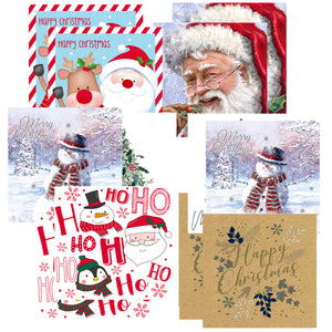 Christmas Greeting Cards With Envelopes - Different Designs- Ecofriendly, Recyclable- Pack of 30,40,50 Cards