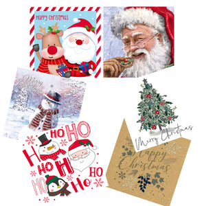 Christmas Greeting Cards With Envelopes - Different Designs- Ecofriendly, Recyclable- Pack of 30,40,50 Cards