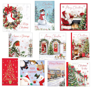 Christmas Greeting Cards With Envelopes - Different Designs- Ecofriendly, Recyclable- Pack of 30,40,50 Cards