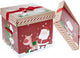 Square Shape Foldable Red Christmas Eve Gift Box with Lid and Decorative Ribbon - Medium Size