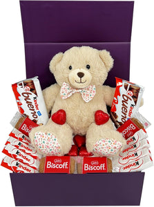 Valentine's Day Special Hamper with Teddy, Chocolates, Biscoffs and LOVE Hearts