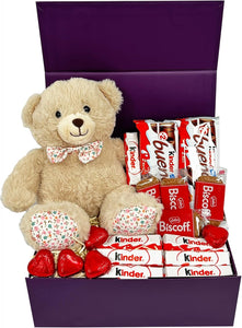 Valentine's Day Special Hamper with Teddy, Chocolates, Biscoffs and LOVE Hearts