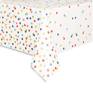 Rainbow Polka Dot Party Supplies Happy Birthday Tableware Set- Rainbow Themed Party Decorations Serves 16 People