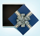 Premium Cream Blue Box With Grey Decorative Bow - Set of 3