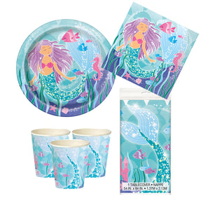 Magical Mermaid Party Tableware for Kids Birthday Party Decorations- Mermaid Tableware Girls Birthday Party